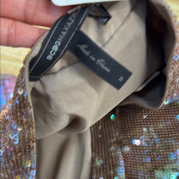 BcbgmaxAzria Sequin Pleated Skirt - purple/Brown size medium - Picture 5 of 7